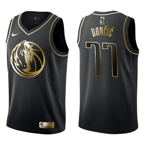 Luka Doncic, Maverick Dallas - Black/Gold